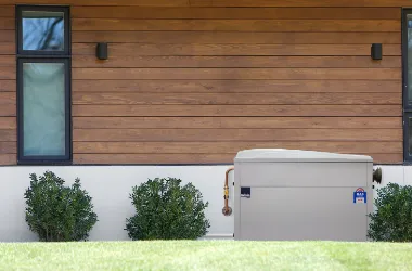 aircon in backyard next to plants