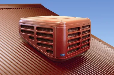 bronze air con on metal roof